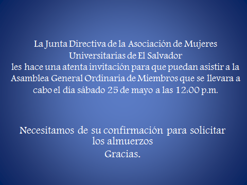 Asamblea Ordinaria 25 mayo